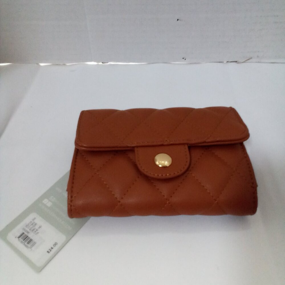 Every Hour Faux Leather Wallet Brown Snap Closure 6" x 4.5" NWT - Picture 2 of 7